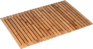 Bamboo Roll Up Bath Duckboard Mat 40X60 cm Non Slip Bathroom Shower Mat Spa Sauna Mat Rectangular