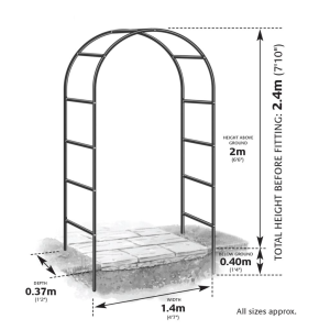 Florence Garden Arch Frame For Climbing Plant, Gateway & View In Celebrations Size 140x37x240cm