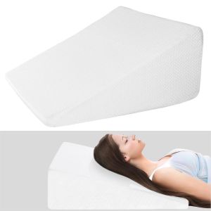 Large Bed Wedge Pillow Memory Foam Top Reduce Back Pain, Snoring, Acid Reflux and Respiratory Problems