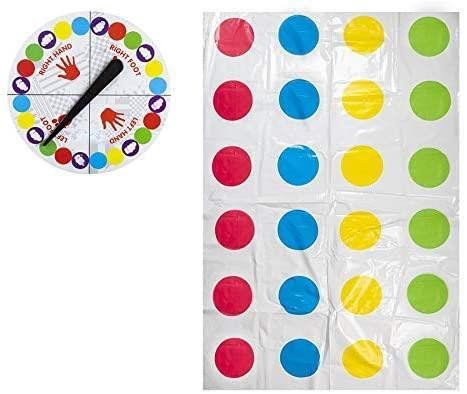 Tangled Up Twister Style Floor Mat Party Board Game With Spinner